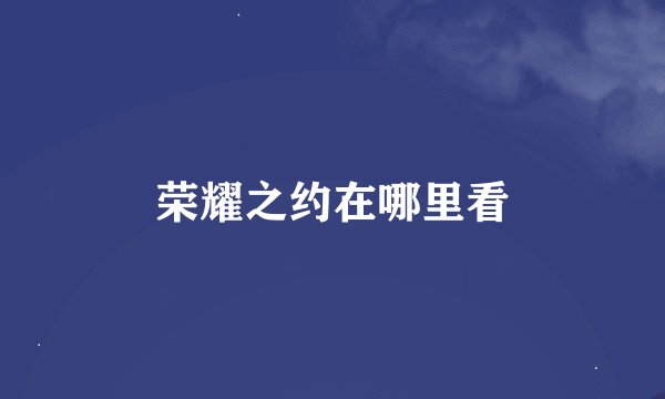 荣耀之约在哪里看