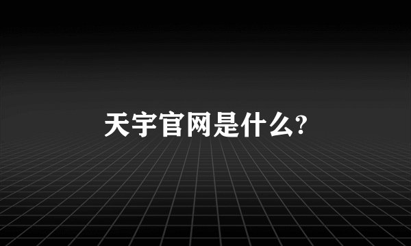 天宇官网是什么?