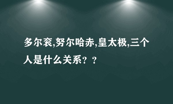 多尔衮,努尔哈赤,皇太极,三个人是什么关系？？
