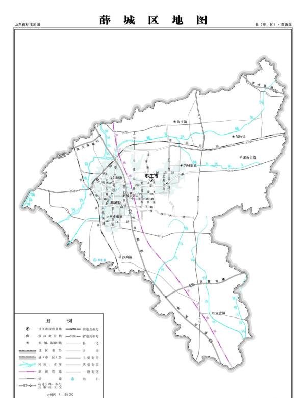 枣庄市薛城区地图