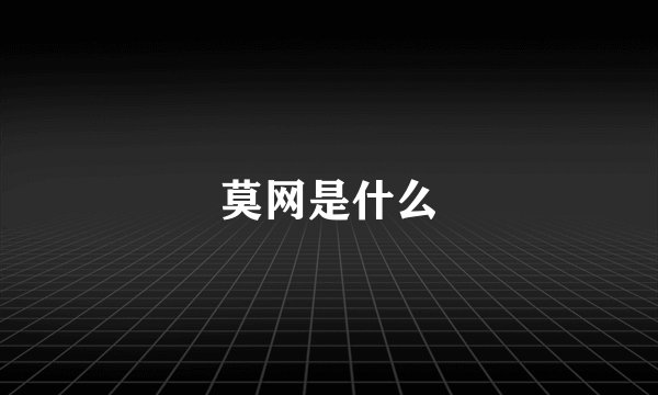 莫网是什么