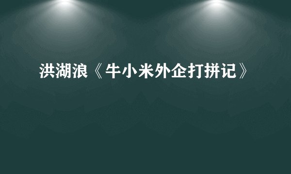 洪湖浪《牛小米外企打拼记》