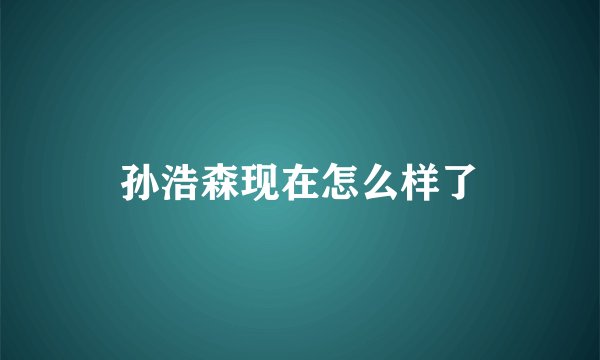 孙浩森现在怎么样了