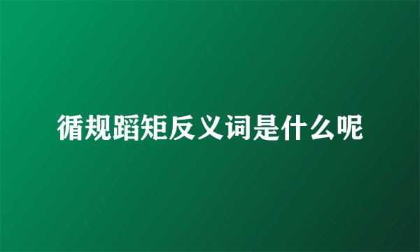 循规蹈矩反义词是什么呢
