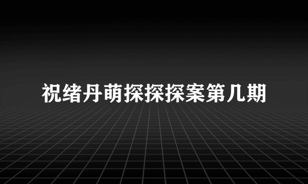 祝绪丹萌探探探案第几期