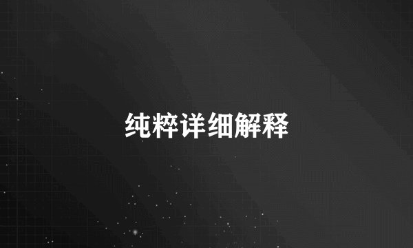 纯粹详细解释