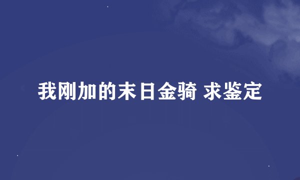 我刚加的末日金骑 求鉴定