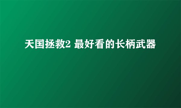 天国拯救2 最好看的长柄武器