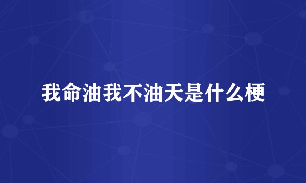 我命油我不油天是什么梗