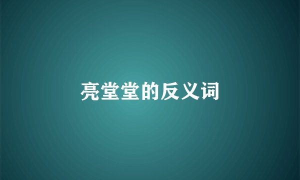 亮堂堂的反义词