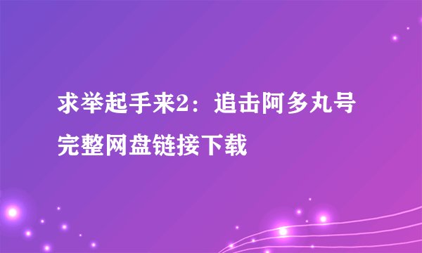 求举起手来2：追击阿多丸号完整网盘链接下载