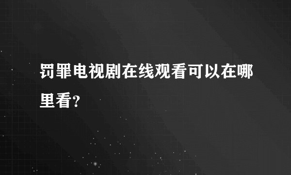 罚罪电视剧在线观看可以在哪里看？