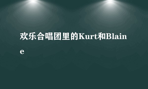 欢乐合唱团里的Kurt和Blaine