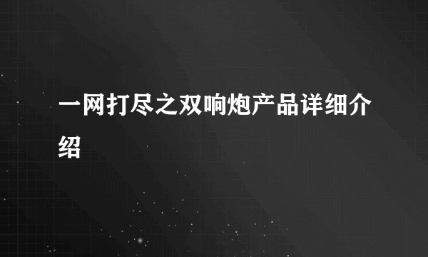 一网打尽之双响炮产品详细介绍