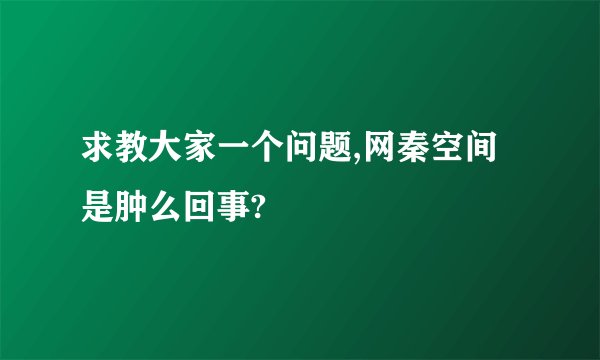 求教大家一个问题,网秦空间是肿么回事?