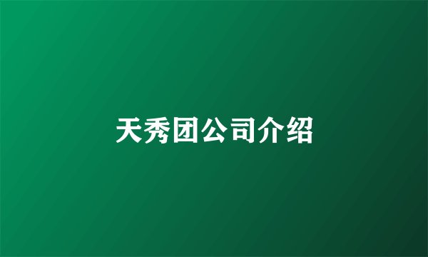 天秀团公司介绍