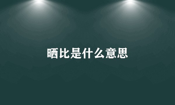 晒比是什么意思
