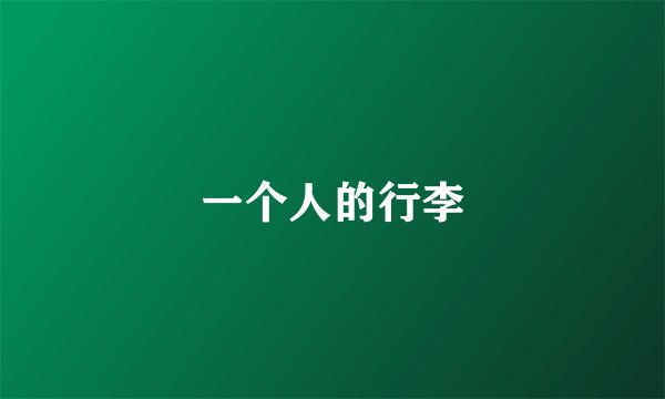 一个人的行李