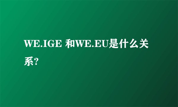 WE.IGE 和WE.EU是什么关系?
