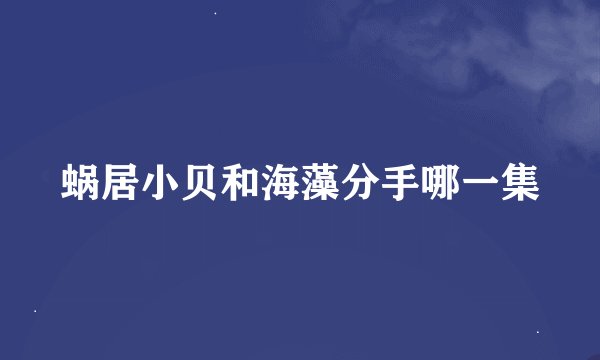 蜗居小贝和海藻分手哪一集