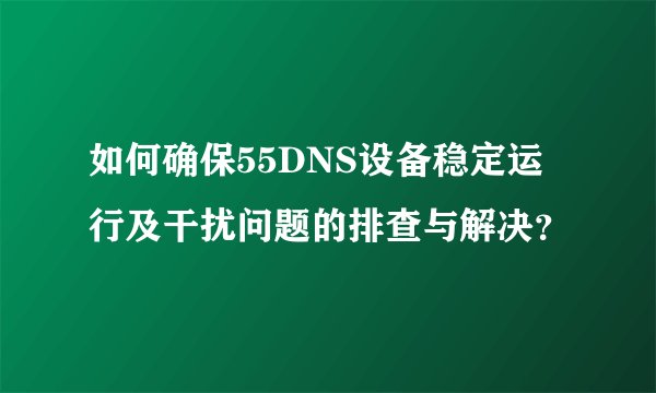 如何确保55DNS设备稳定运行及干扰问题的排查与解决？