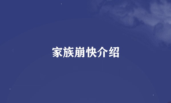 家族崩快介绍