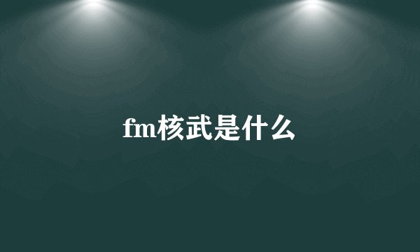 fm核武是什么