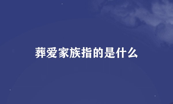 葬爱家族指的是什么