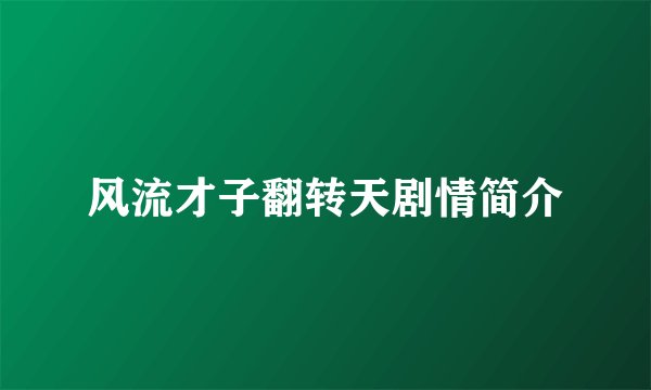 风流才子翻转天剧情简介