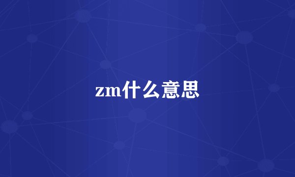 zm什么意思
