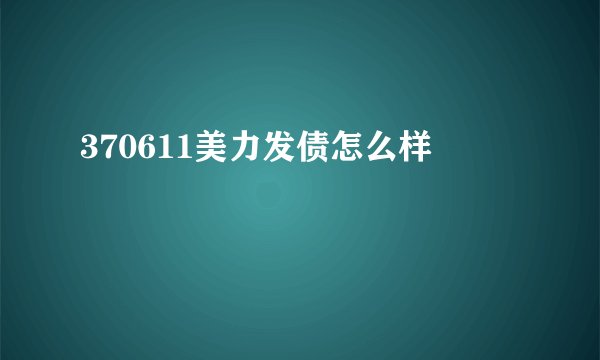 370611美力发债怎么样