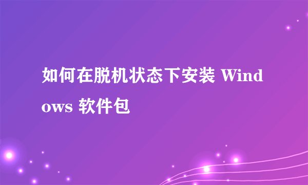 如何在脱机状态下安装 Windows 软件包