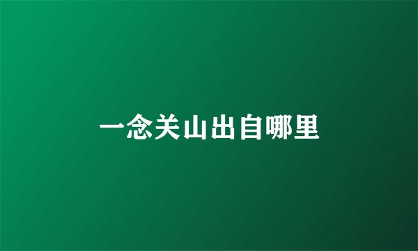 一念关山出自哪里