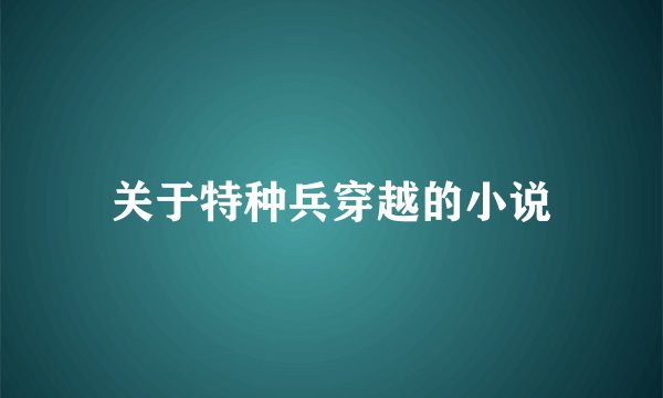 关于特种兵穿越的小说