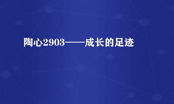 陶心2903——成长的足迹