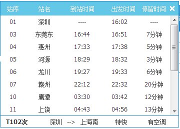 t102深圳到杭州中途停几站,几点到杭州
