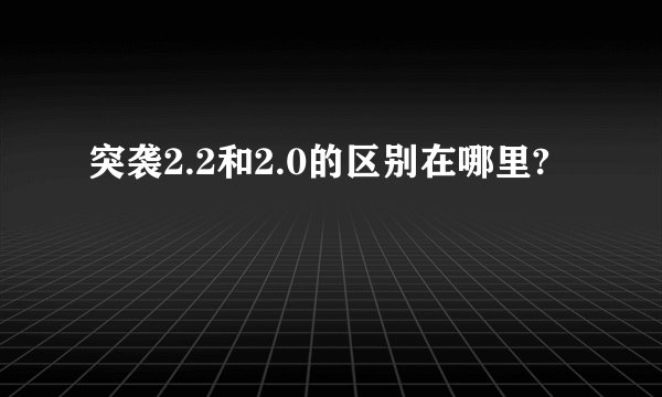 突袭2.2和2.0的区别在哪里?