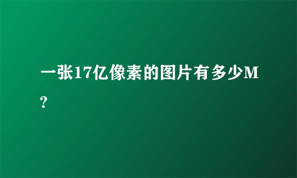 一张17亿像素的图片有多少M?