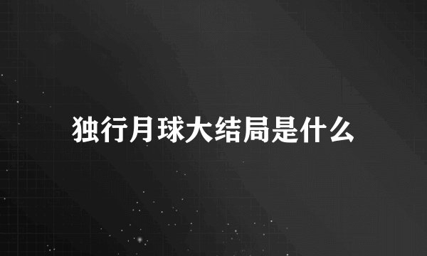 独行月球大结局是什么