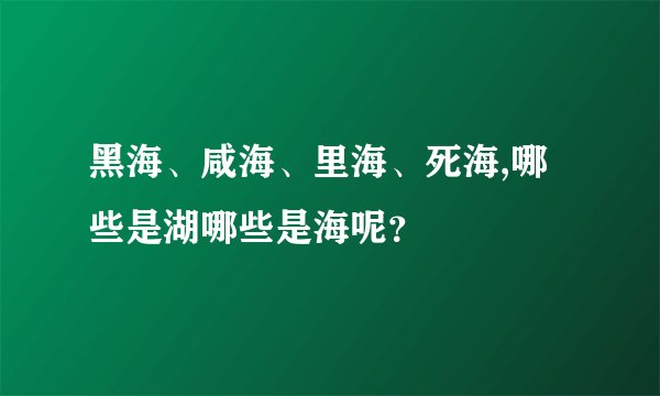 黑海、咸海、里海、死海,哪些是湖哪些是海呢？