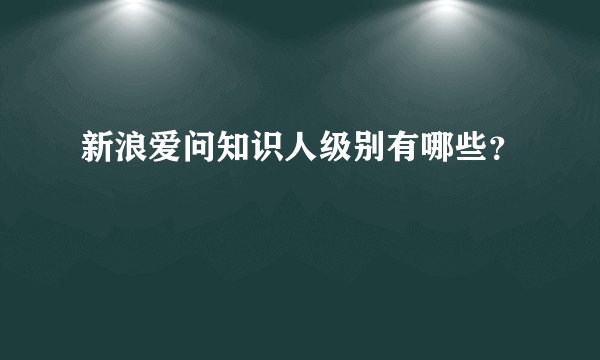 新浪爱问知识人级别有哪些?