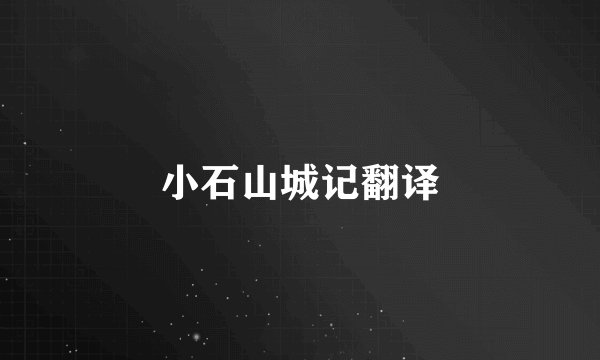 小石山城记翻译