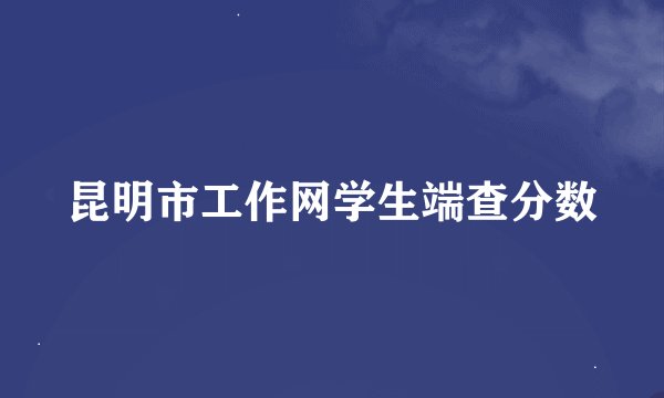 昆明市工作网学生端查分数