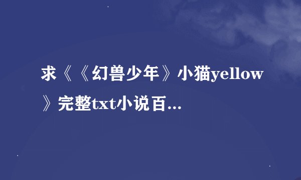求《《幻兽少年》小猫yellow》完整txt小说百度网盘下载链接