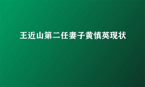 王近山第二任妻子黄慎英现状