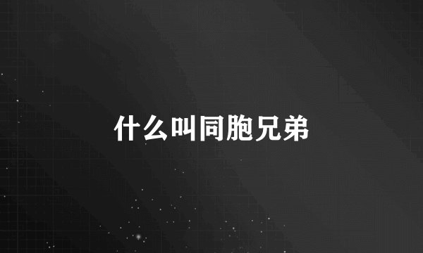 什么叫同胞兄弟