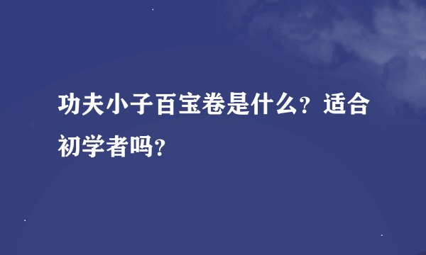 功夫小子百宝卷是什么？适合初学者吗？