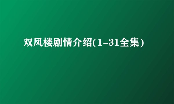 双凤楼剧情介绍(1-31全集)