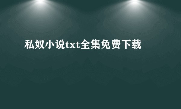 私奴小说txt全集免费下载