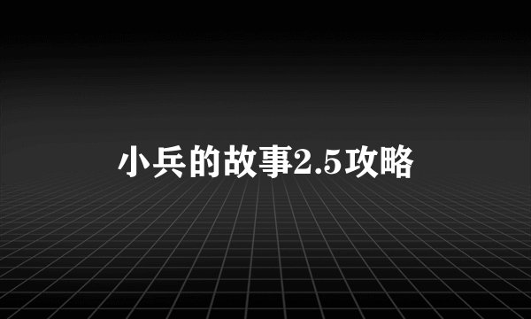 小兵的故事2.5攻略